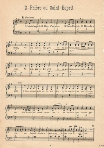 Prière au Saint-Esprit Partition gratuite